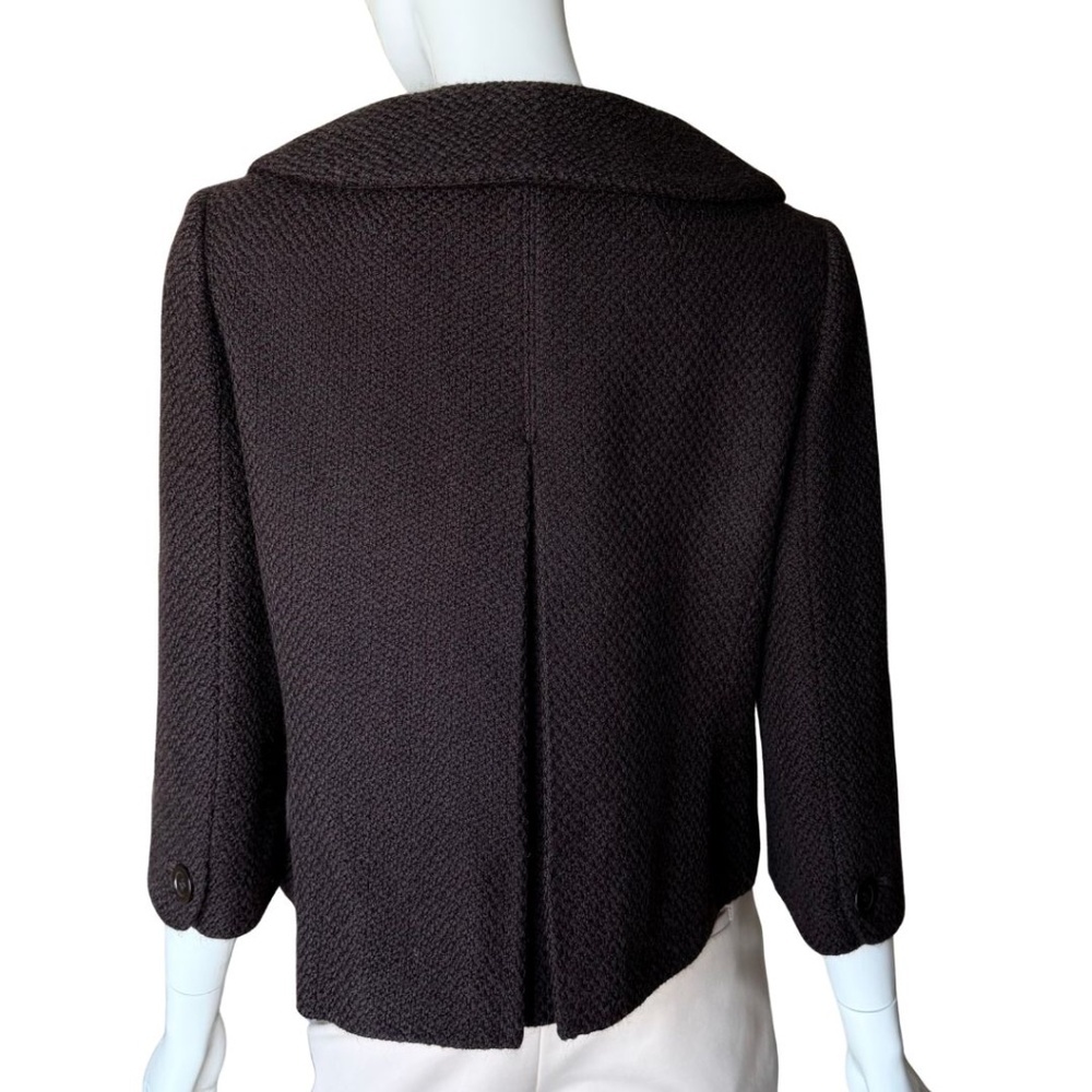 Ann Taylor (Original Ann Taylor) 2-Button Brown Wool Jacket 3/4 Sleeves Size 8 - Picture 2 of 4